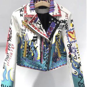 Graffiti Leather Jacket